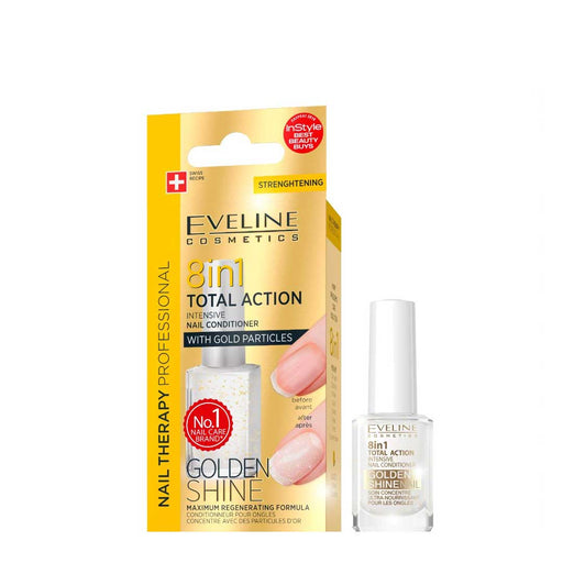Endurecedor de uñas 8 en 1 - Nail Therapy Golden Shine - Eveline - 1