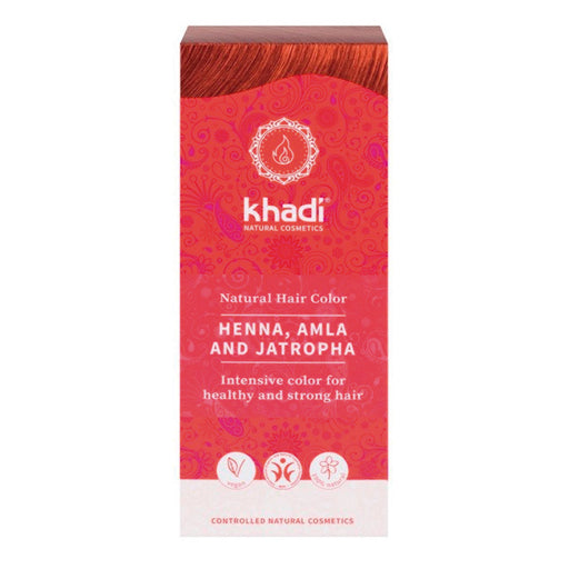 Henna Natural con Amla y Jatropha. Rojo. 100 gr - Khadi - 1