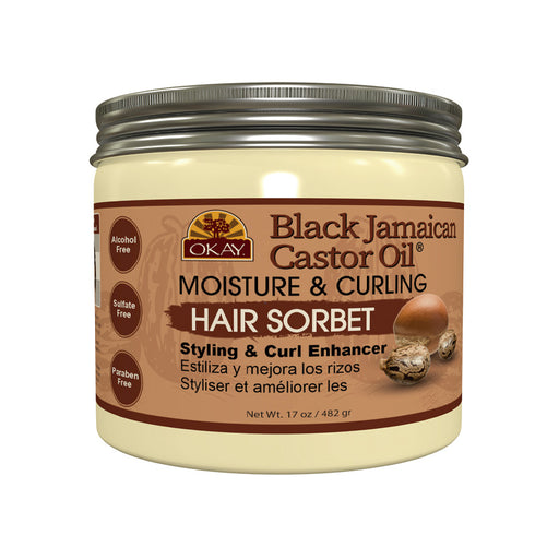 Crema de Rizos Black Jamaican Castor Oil Moisture & Curling Hair Sorbert 17.oz / 482 gr - Okay - 1