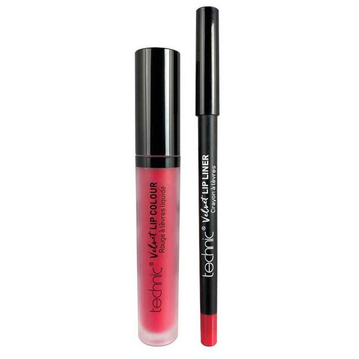 Velvet Lip Kit Perfilador de Labios + Labial Líquido - Technic Cosmetics : Little Fuchsia - 1