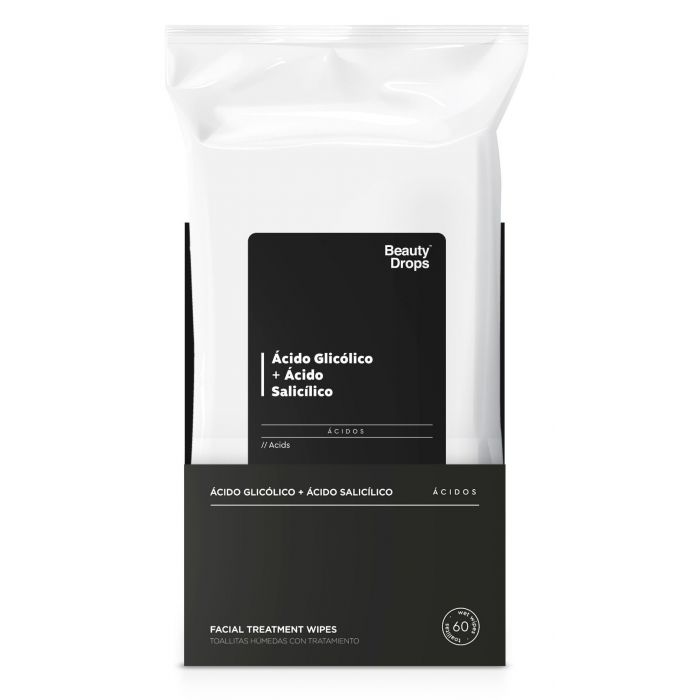 Toallitas Desmaquillantes con Tratamiento ácido Glicólico + ácido Salicílico - Beauty Drops - 1