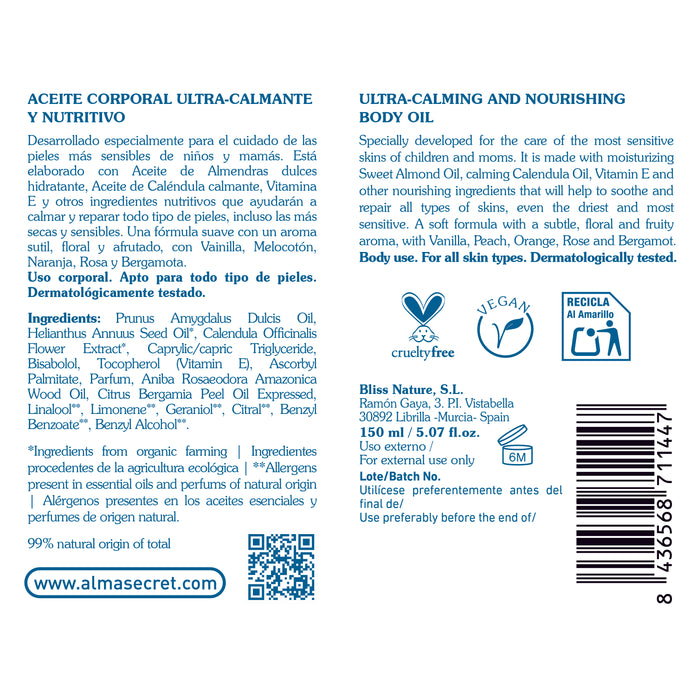 Aceite Corporal - Almendras Dulces & Caléndula - 150 ml - Alma Secret - 2