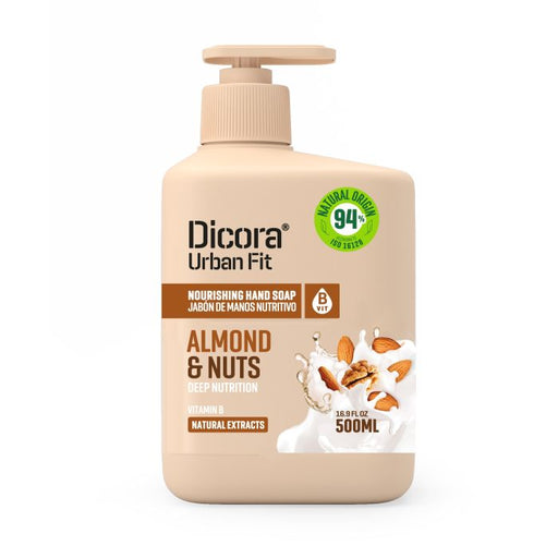 Jabón de Manos con Vitamina B, Almendra y Nuez: 500 ml - Dicora Urban Fit - 1