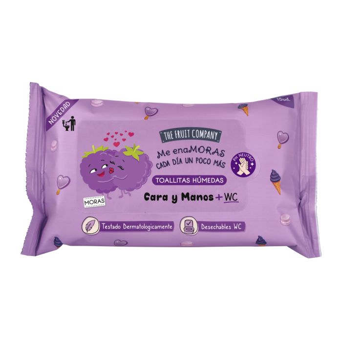 Toallitas Húmedas para Cara y Manos Desechables - The Fruit Company : Mora - 1