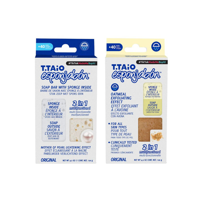 Pack de 2 EsponJabón: Esponja + Jabón 2 en 1  - 120gr - T.taio : Perla + Avena - 1