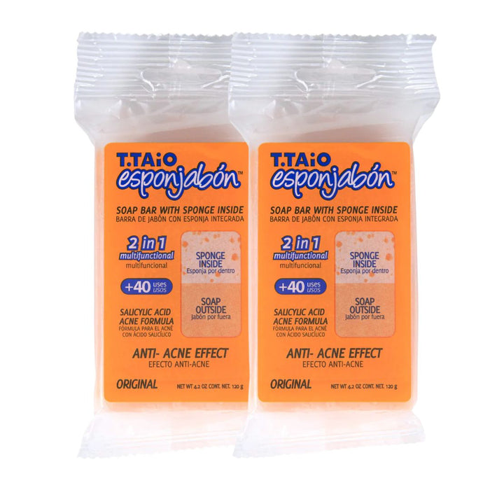 Pack de 2 EsponJabón: Esponja + Jabón 2 en 1  - 120gr - T.taio : 2x Original Anti Imperfecciones - 1