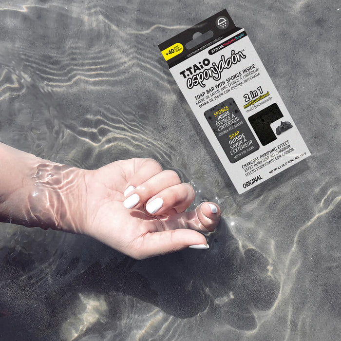 EsponJabón – Esponja + Jabón 2 en 1 – 120 gramos - T.taio : Carbon - 4