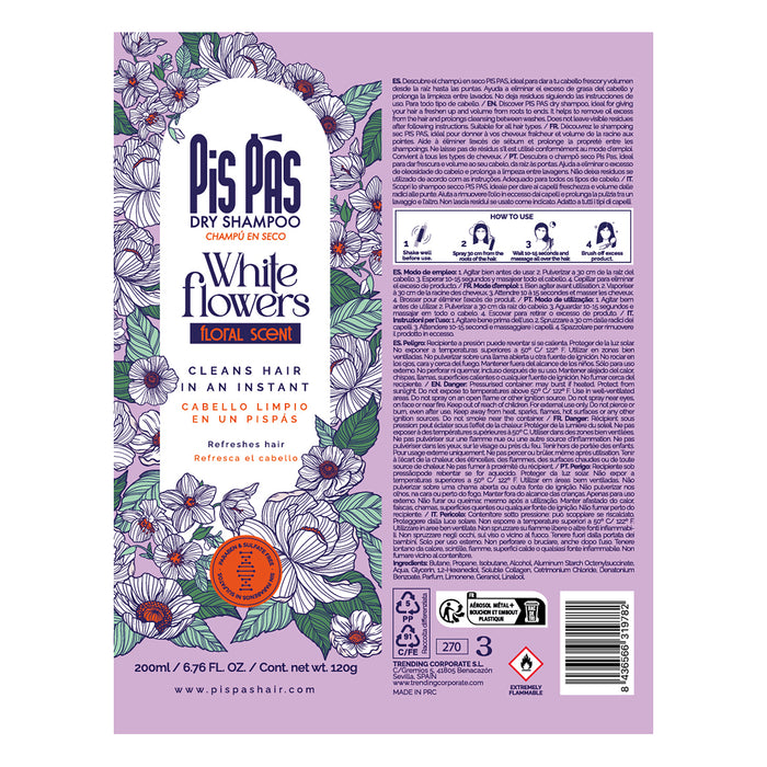 Champú en Seco White Flowers 200ml - Pis Pas - 2