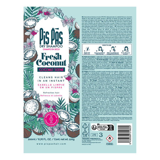 Champú en Seco Fresh Coconut 200ml - Pis Pas - 2