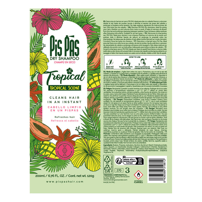 Champú en Seco Tropical Scent 200ml - Pis Pas - 2
