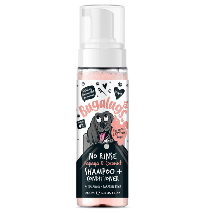 Champú en Espuma Sin Aclarado (No Rinse) para Perros  - Bugalugs : Papaya & Coco - 200ml - 1