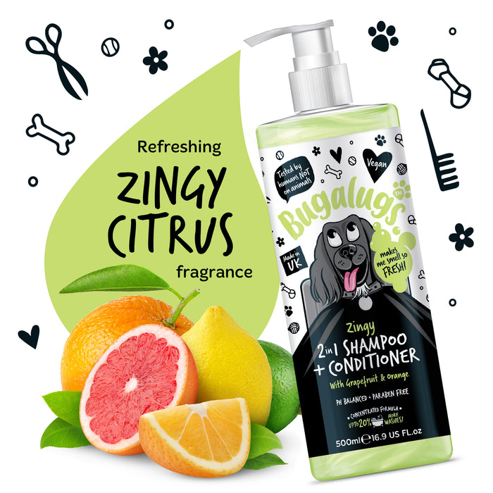 Zingy 2 in 1 Champú & Acondicionador Grapefruit & Orange - 500 ml - Bugalugs - 5