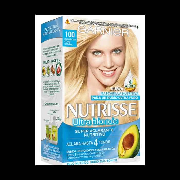 Tinte Permanente Nutrisse - Garnier : Nutrisse Crème - 100 Rubio Extraclaro Natural - 1