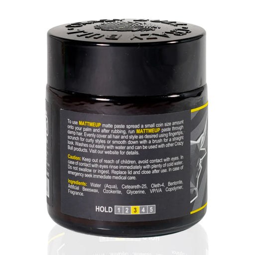 Pasta Mate para peinar el cabello - MattMeUp 100gr - Crazy Bull - 2
