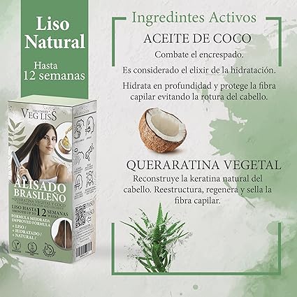 Alisado Brasileño con Queratina Vegetal y Coco - Vegliss - 5