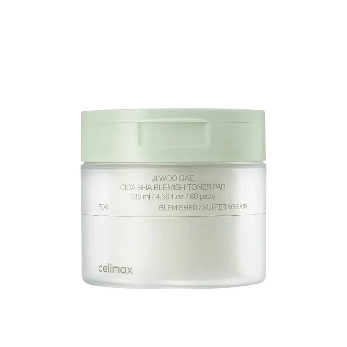 *Ji Woo Gae* - Almohadillas Exfoliantes CICA BHA Blemish Toner Pad - 60 pads - Celimax - 1