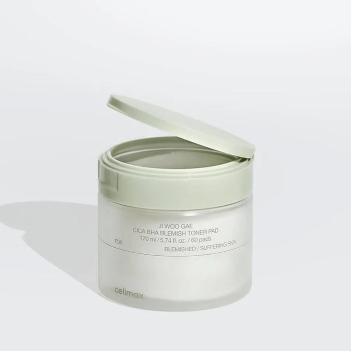 *Ji Woo Gae* - Almohadillas Exfoliantes CICA BHA Blemish Toner Pad - 60 pads - Celimax - 5