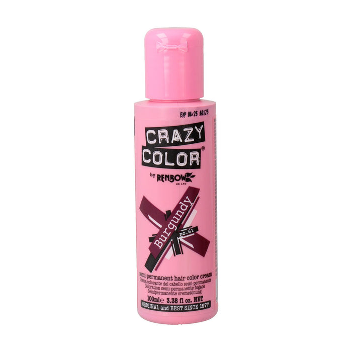 Tinte Semi Permanente sin Amoniaco 100ml - Crazy Color : 61 -  Burgundy - 1