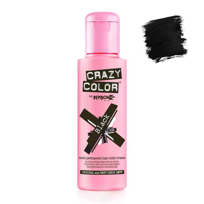 Tinte Semi Permanente sin Amoniaco 100ml - Crazy Color : 30 -  Black - 1