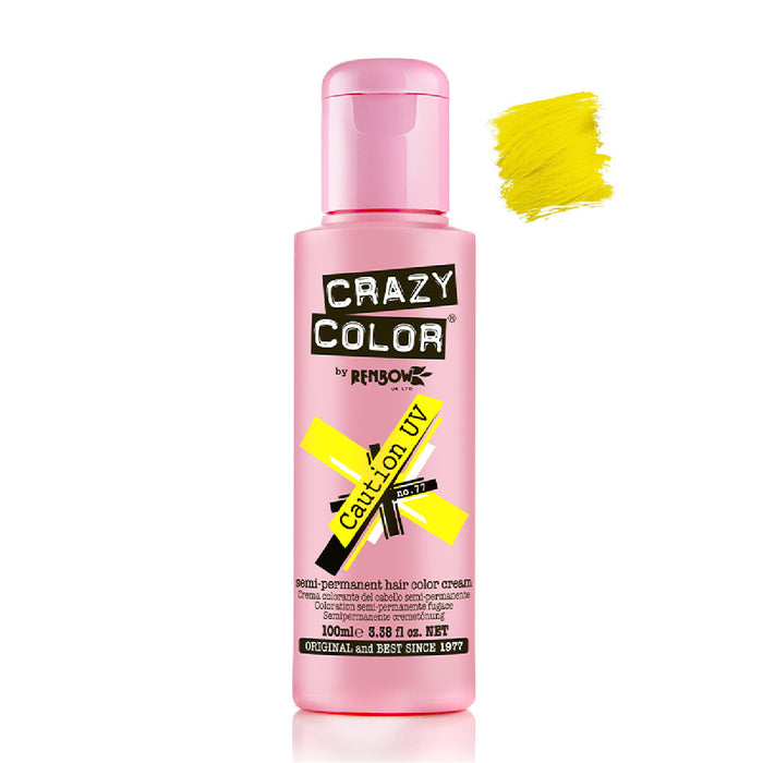 Tinte Semi Permanente sin Amoniaco 100ml - Crazy Color : 77 -  Caution UV - 1