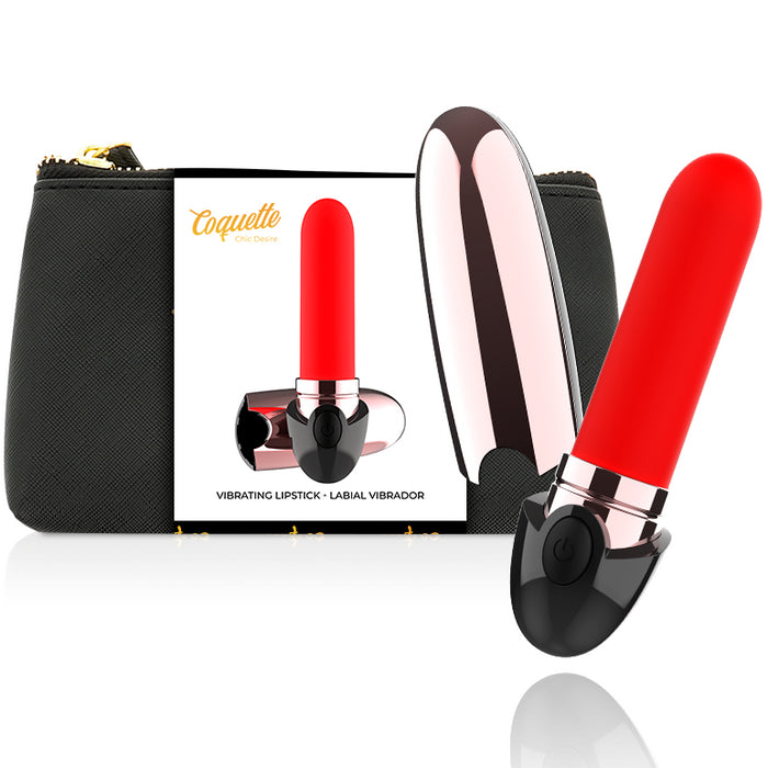 Pintalabios Vibrador Recargable Luxe Negro / Gold - Coquette - 1
