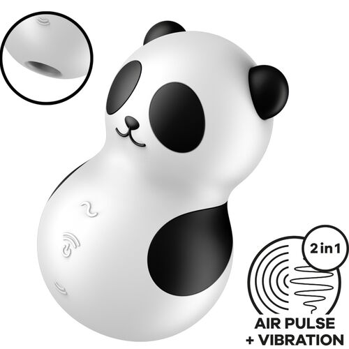 Pocket Panda Estimulador y Vibrador - Blanco y Negro - Satisfyer - 4