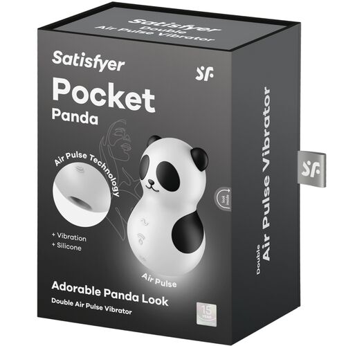 Pocket Panda Estimulador y Vibrador - Blanco y Negro - Satisfyer - 1