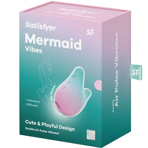 Mermaid Vibes Estimulador y Vibrador Menta y Rosa - Satisfyer - 1