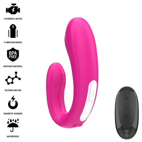 Janet Estimulador & Vibrador Dual en Forma de U con Control Remoto – Rosa - Intense - 5