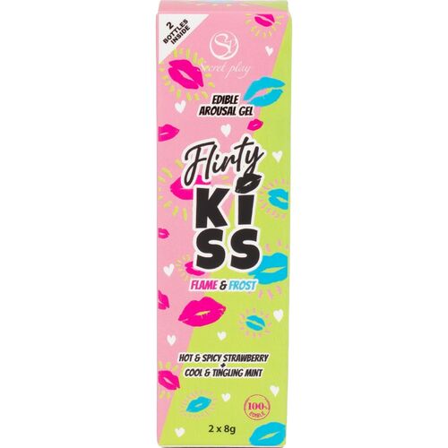 Flirty Kiss Geles con Efectos Sexo Oral Fresa & Menta 2×8 gr - Secret Play - 4