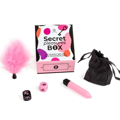 Caja de Placeres para Parejas con Dados, Bala Vibradora y Plumero - Secret Pleasures Box - Secret Play - 1