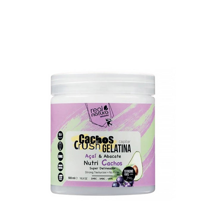 Gelatina Capilar Cachos Crush Açaí & Abacate 500ml - Real Natura - 1