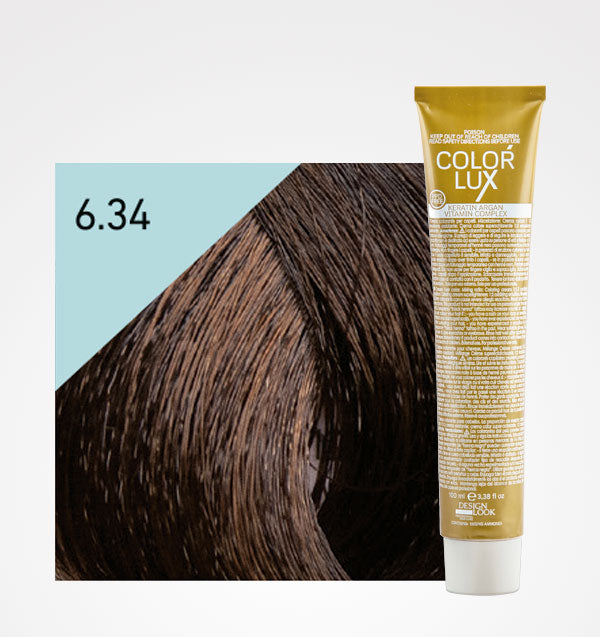 Tinte en Crema Color Lux 100ml - Design Look : 6.34 Rubio Oscuro Dorado Cobre - 1