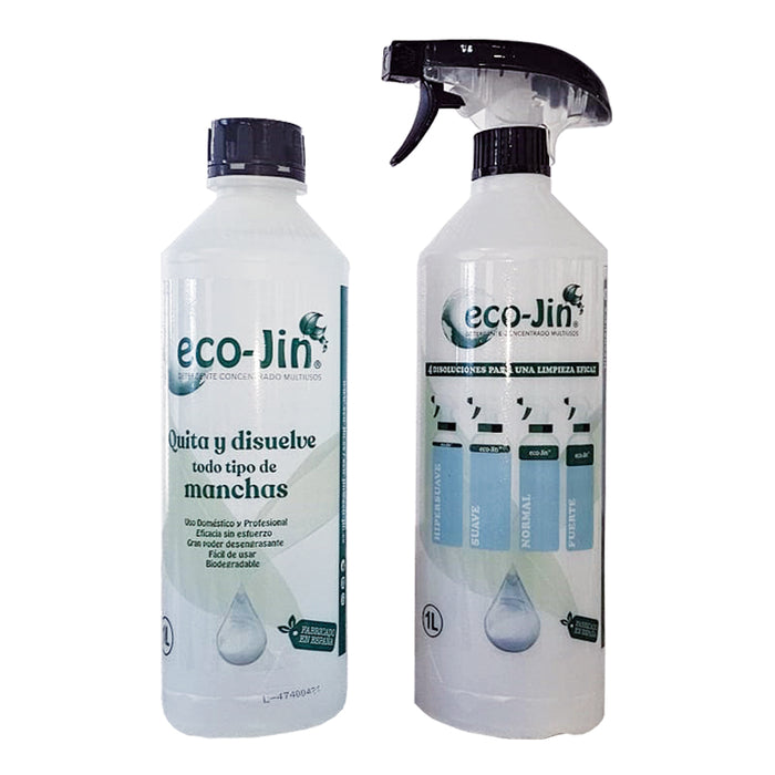 Limpiador Multiusos Concentrado y Quitamanchas con Difusor - Neutro - 1 Litro - Eco-jin - 1