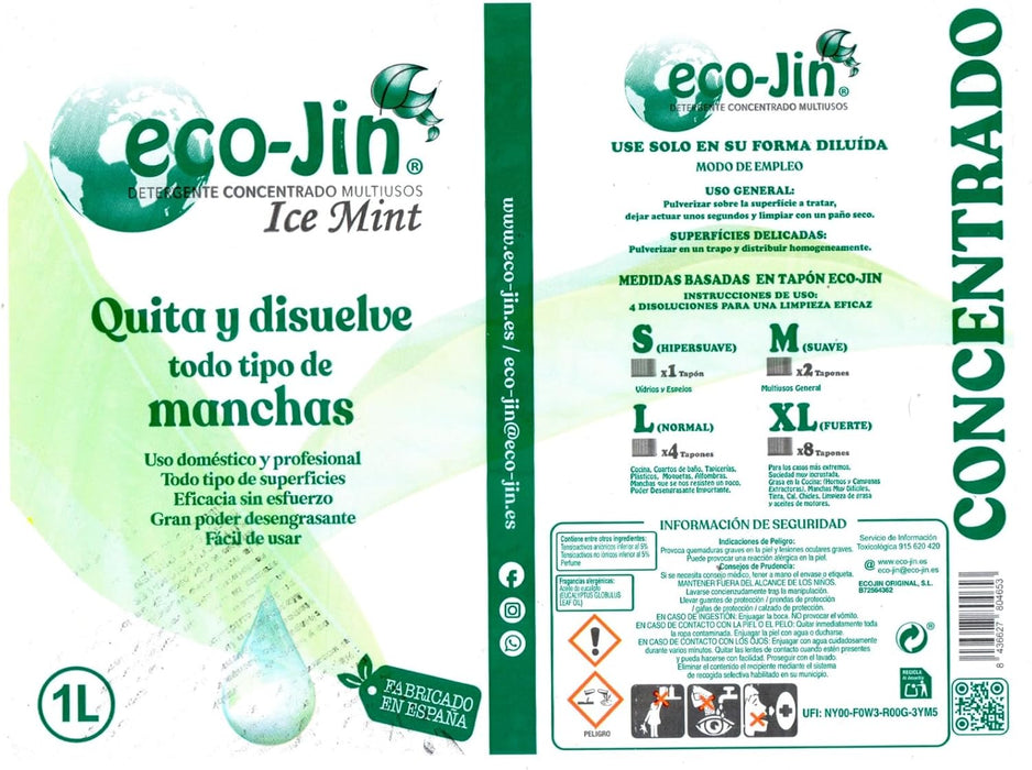 Limpiador Multiusos Concentrado Ice Mint - 1 litro - Eco-jin - 4