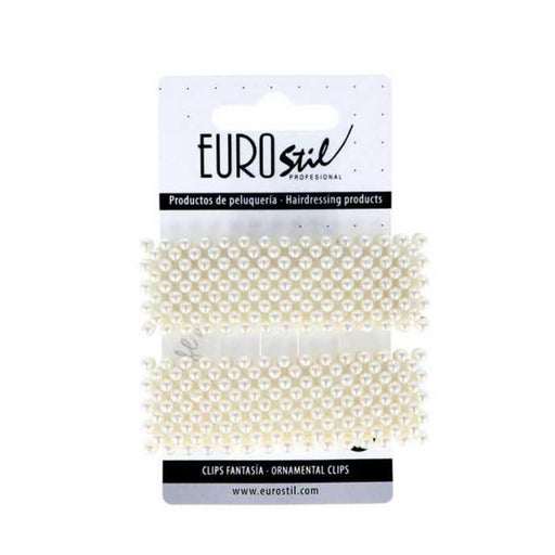 Ranitas Doradas Rectangulares con Perlas 2ud - Eurostil - 1