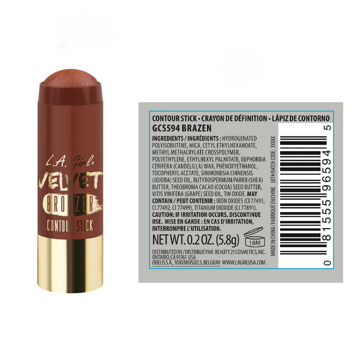 Barra de Contorno de Rostro - Velvet Contour Stick - L.A. Girl : Brazen - 2
