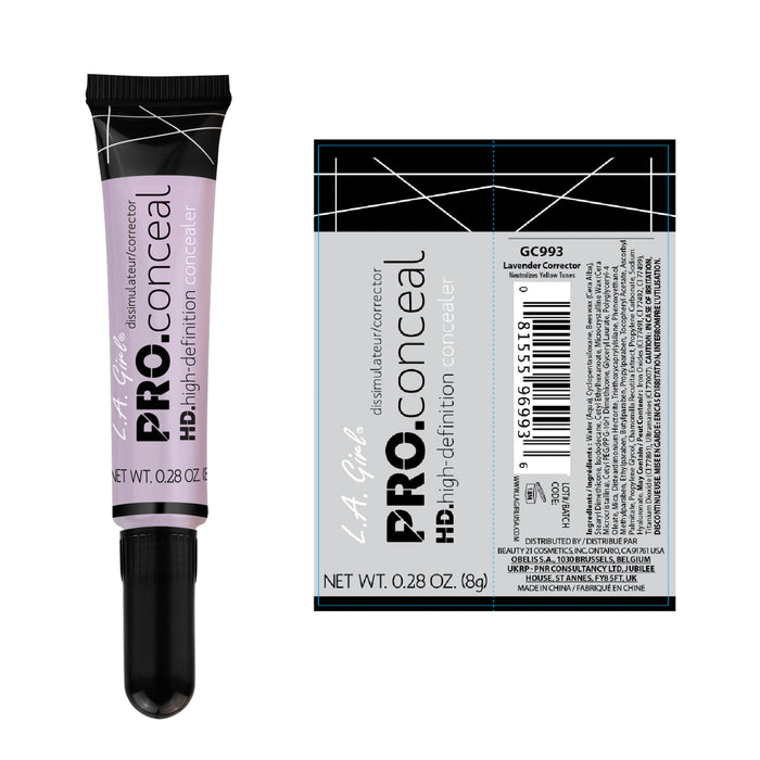 Corrector Líquido - Pro Conceal Hd Concealer - L.A. Girl : Lavender - 2