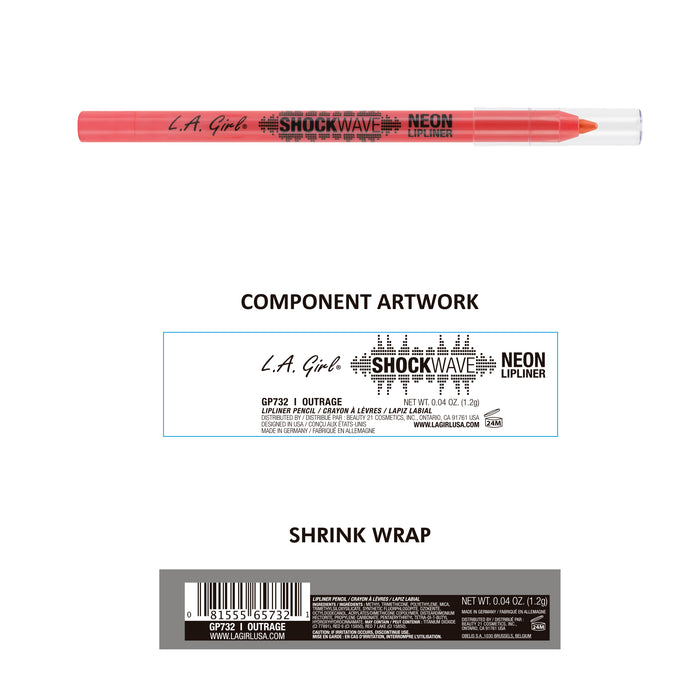 Perfilador de Labios Shockwave Neon - L.A. Girl : Outrage Coral - 2