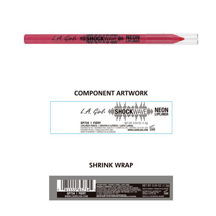 Perfilador de Labios Shockwave Neon - L.A. Girl : Fiery Red - 2