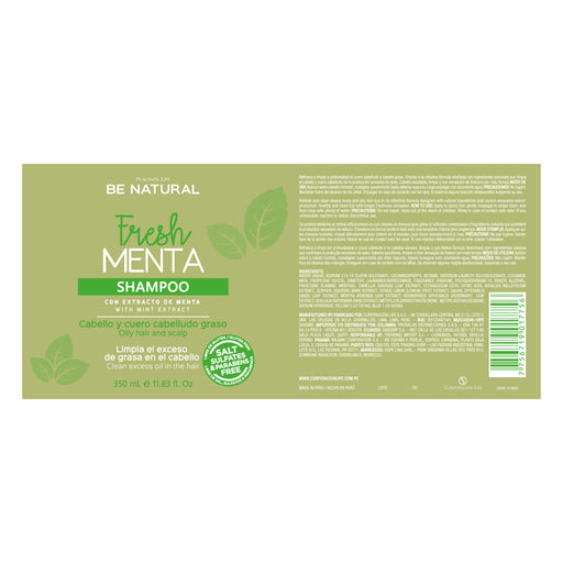 Champú Fresh Menta 350ml - Be Natural - 2