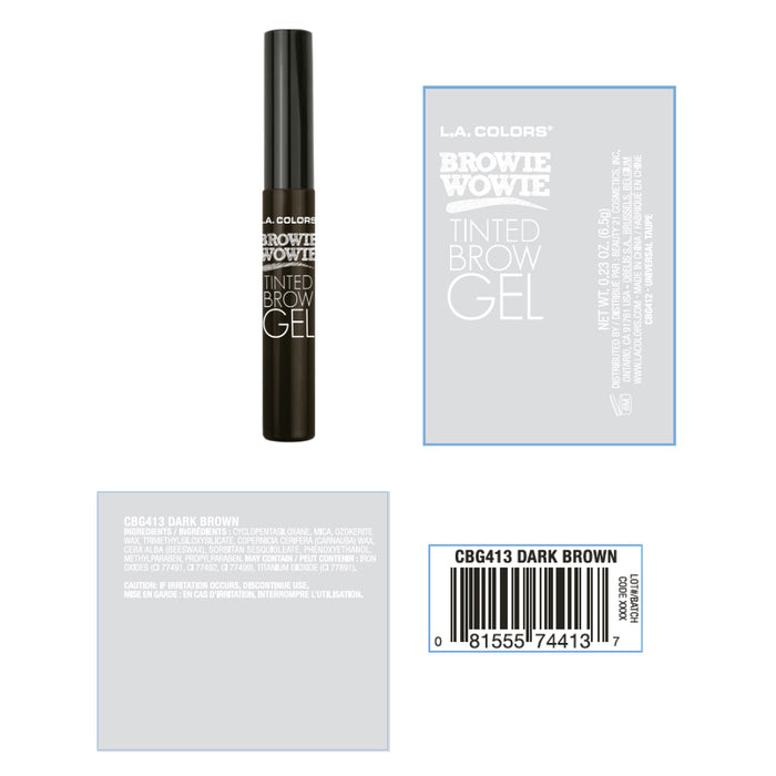 Gel Fijador de Cejas Browie Wowie - L.A. Colors : Dark Brown - 2