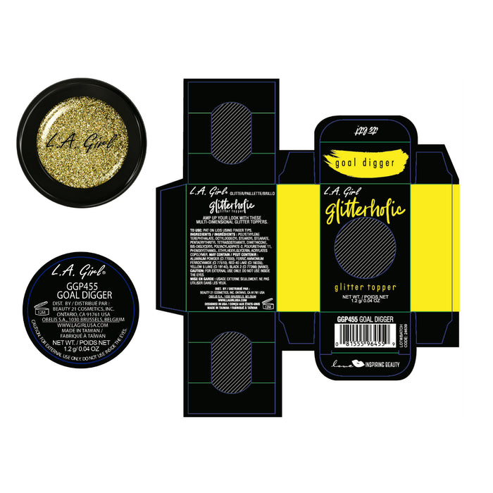 Sombra de Ojos - Glitter Topper Glitterholic - L.A. Girl : Goal Digger - 3