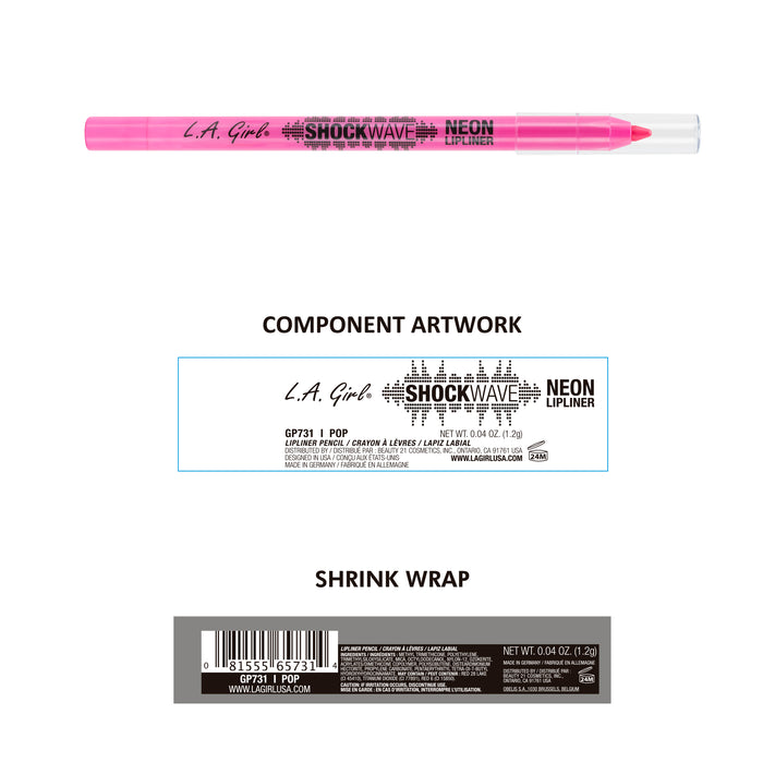 Perfilador de Labios Shockwave Neon - L.A. Girl : Pop Pink - 2
