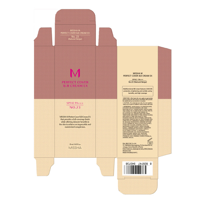 BB Cream Perfect Cover SPF42 Pa+++  20ml - Missha : 23 - 2