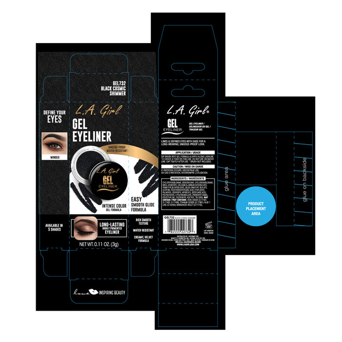 Delineador en Gel - L.A. Girl : Black Cosmic Shimmer - 2