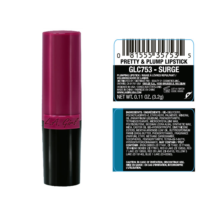 Barra de Labios Pretty & Plump - L.A. Girl : Surge - 2