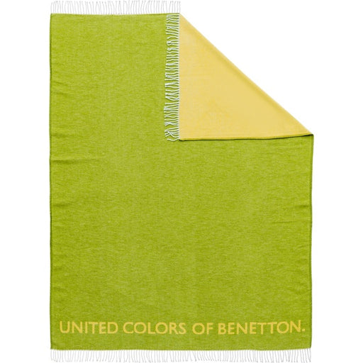 Manta 140x190cm 320gsm 60% Algodón 40% Acrílico Verde y Amarillo Rainbow Be - Benetton - 2