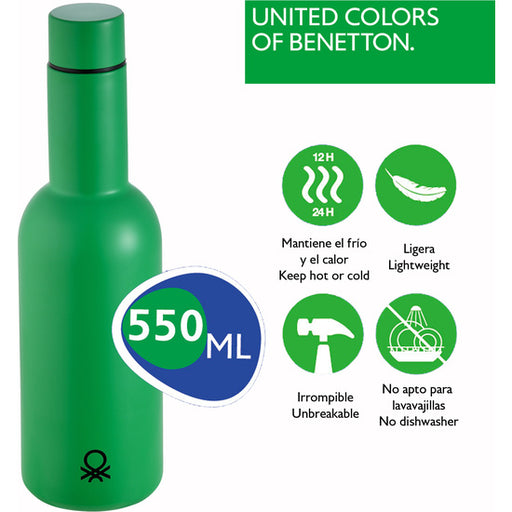 Botella de Agua 550ml Acero Inoxidable Verde Casa - Benetton - 2