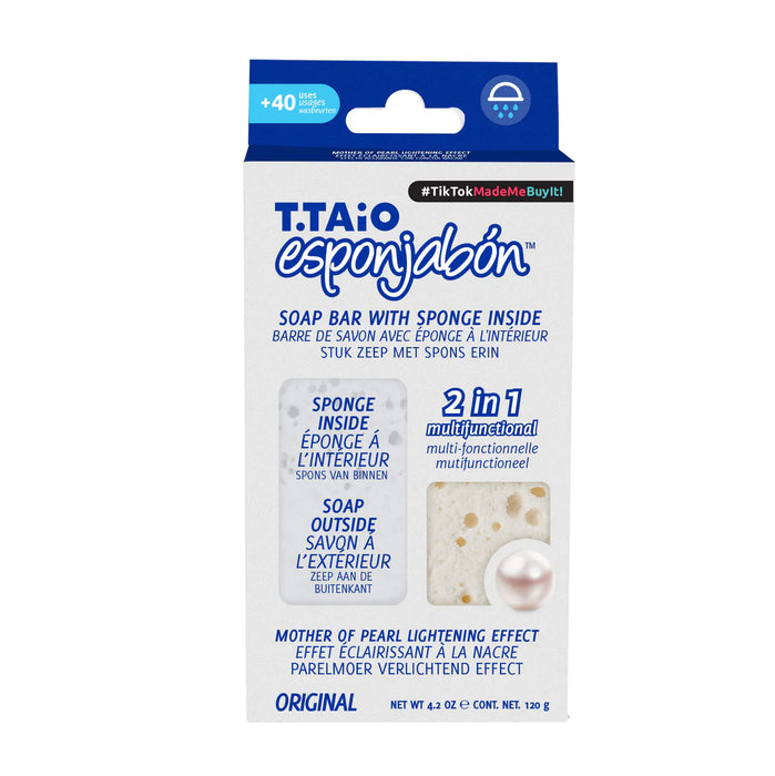 EsponJabón – Esponja + Jabón 2 en 1 – 120 gramos - T.taio : Perla - 1